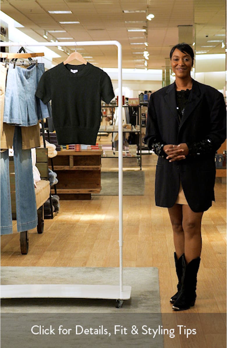 Anita Short Sleeve Cotton & Wool Sweater, sales video thumbnail