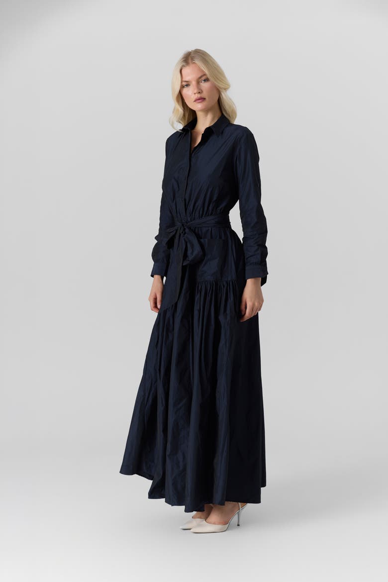 Bella Belted Dress, Alternate, color, Navy