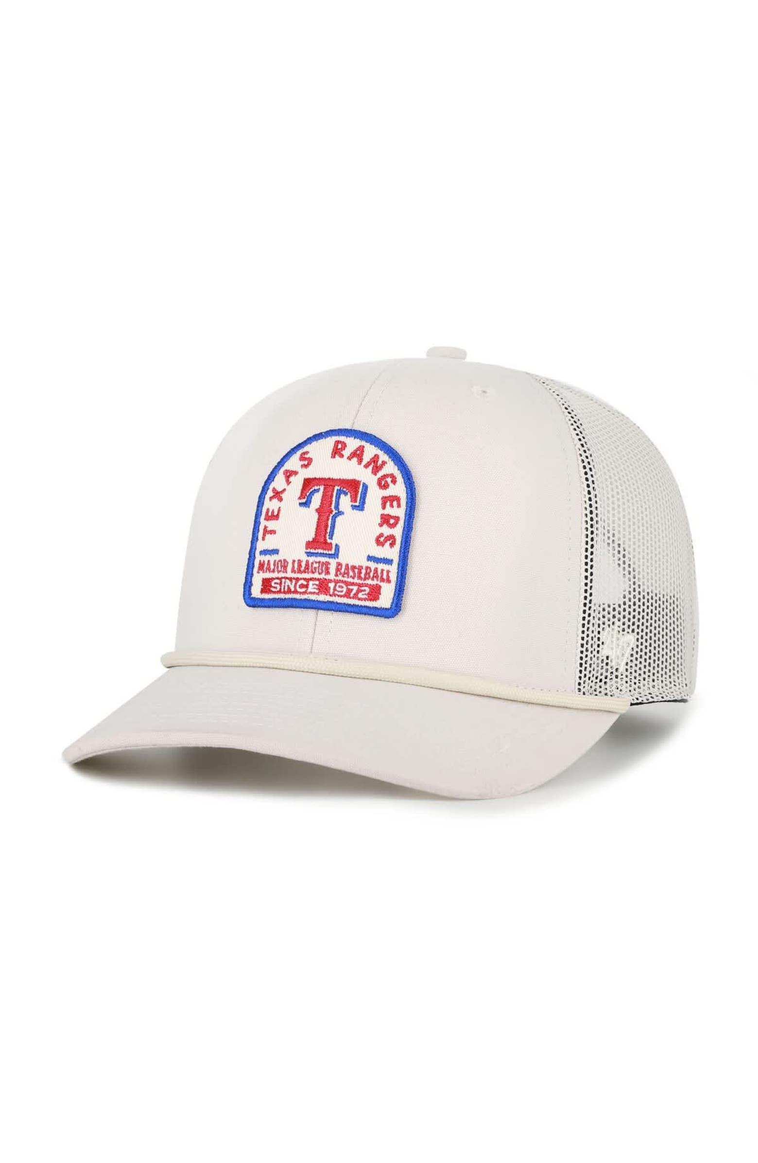 '47 Men's '47 Cream Texas Rangers Gravestone Adjustable Trucker Hat ...
