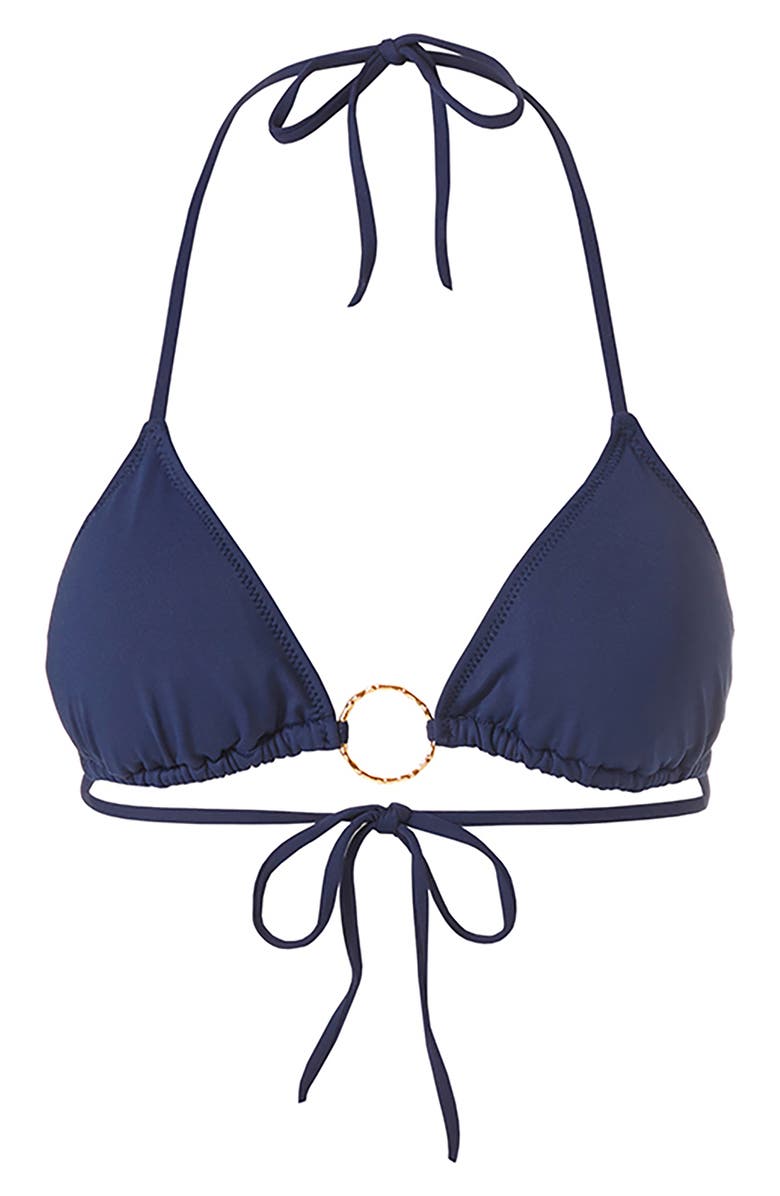 Melissa Odabash Miami Core Ring Triangle Bikini Top, Alternate, color, Navy