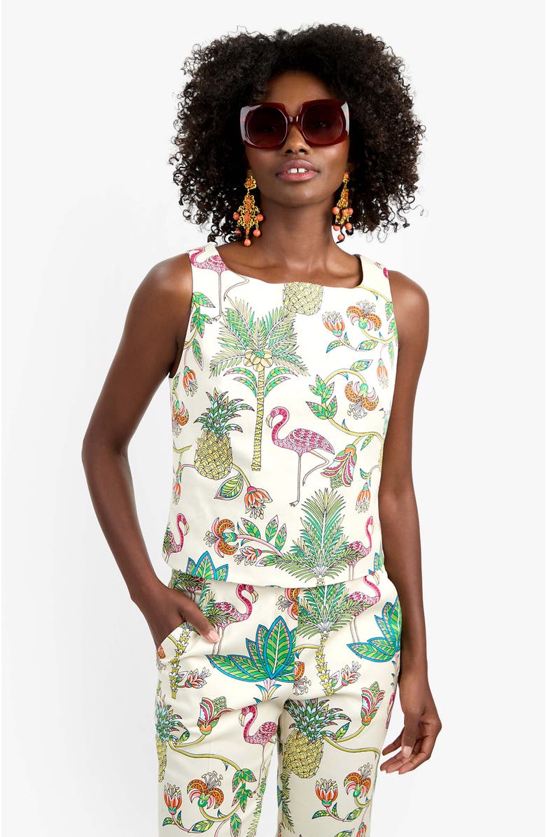 Trina Turk Venya Flamingo Fizz Voile Structured Woven Top, Alternate, color, Flamingo Fizz Voile