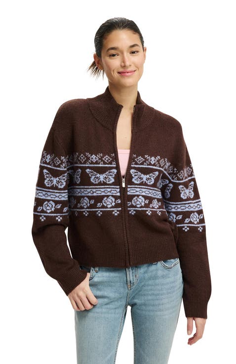 Women's Intarsia Knit Bomber