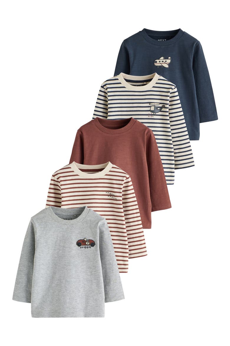 Kids' 5-Pack Assorted Long Sleeve T-Shirts, Main, color, BLUE