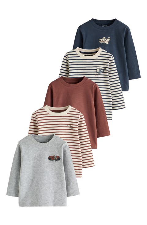 Kids' 5-Pack Assorted Long Sleeve T-Shirts