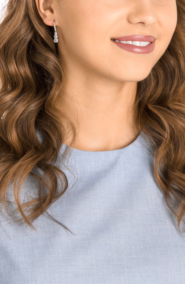 Swarovski Stilla Drop Earrings, Alternate, color, Silver / Clear Crystal