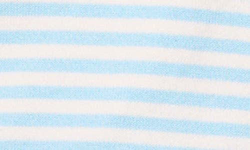 Cece Stripe Short Sleeve Sweater In Waterfall