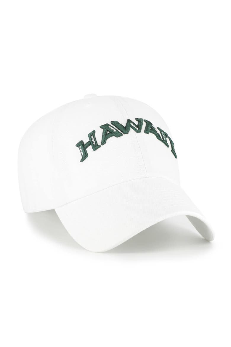 Men's '47 White Hawaii Rainbow Warriors Clean Up Adjustable Hat, Alternate, color, White