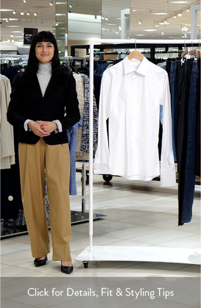 Contemporary Fit Geometric Brocade Supima Cotton Dress Shirt, sales video thumbnail