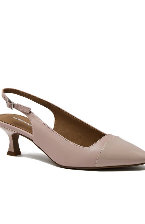 Lands' End Leather Slingback Cap Toe Kitten Heels In Multi
