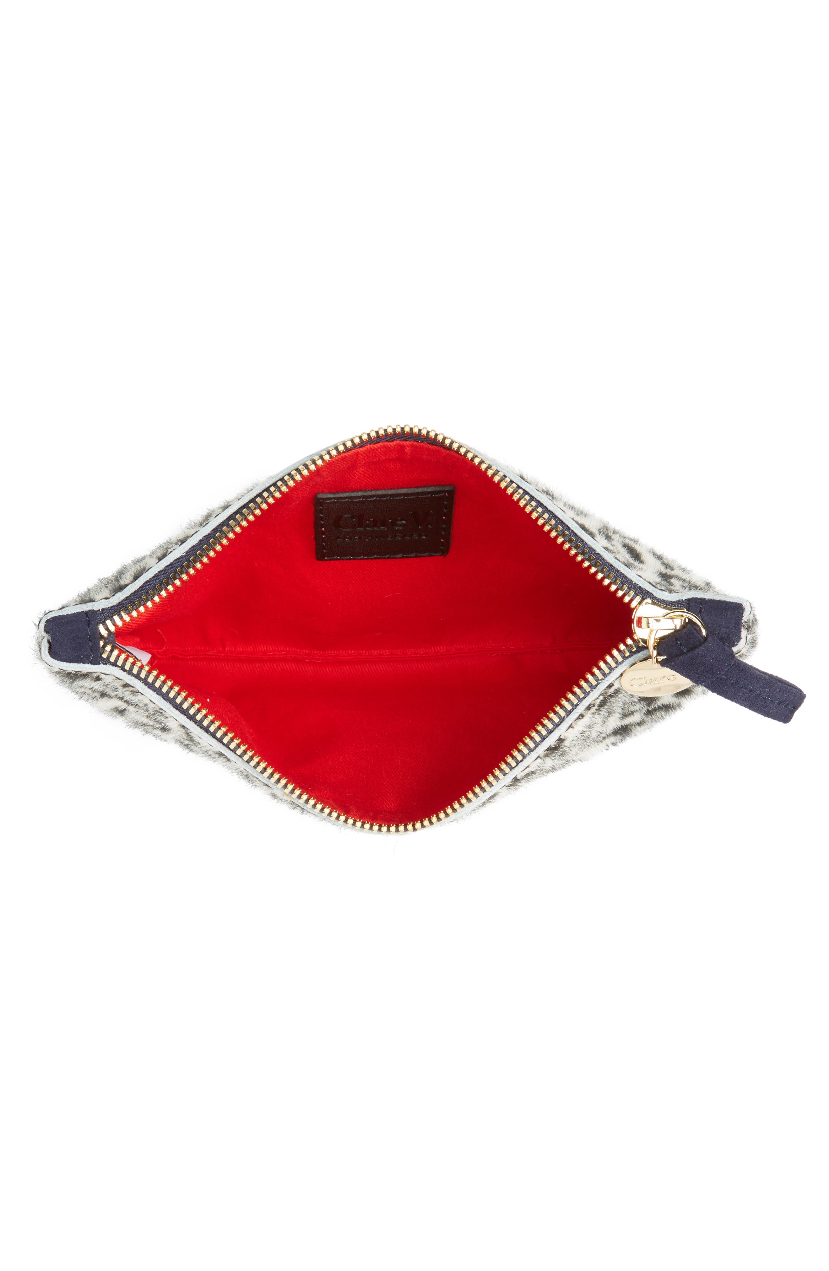 Clare V. Ocelot Print Genuine Calf Hair Wallet Clutch, Alternate, color, 