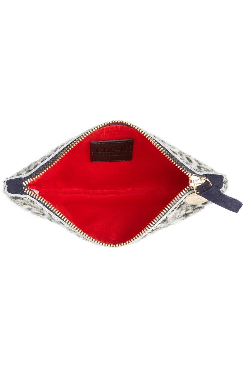 Clare V. Ocelot Print Genuine Calf Hair Wallet Clutch, Alternate, color,