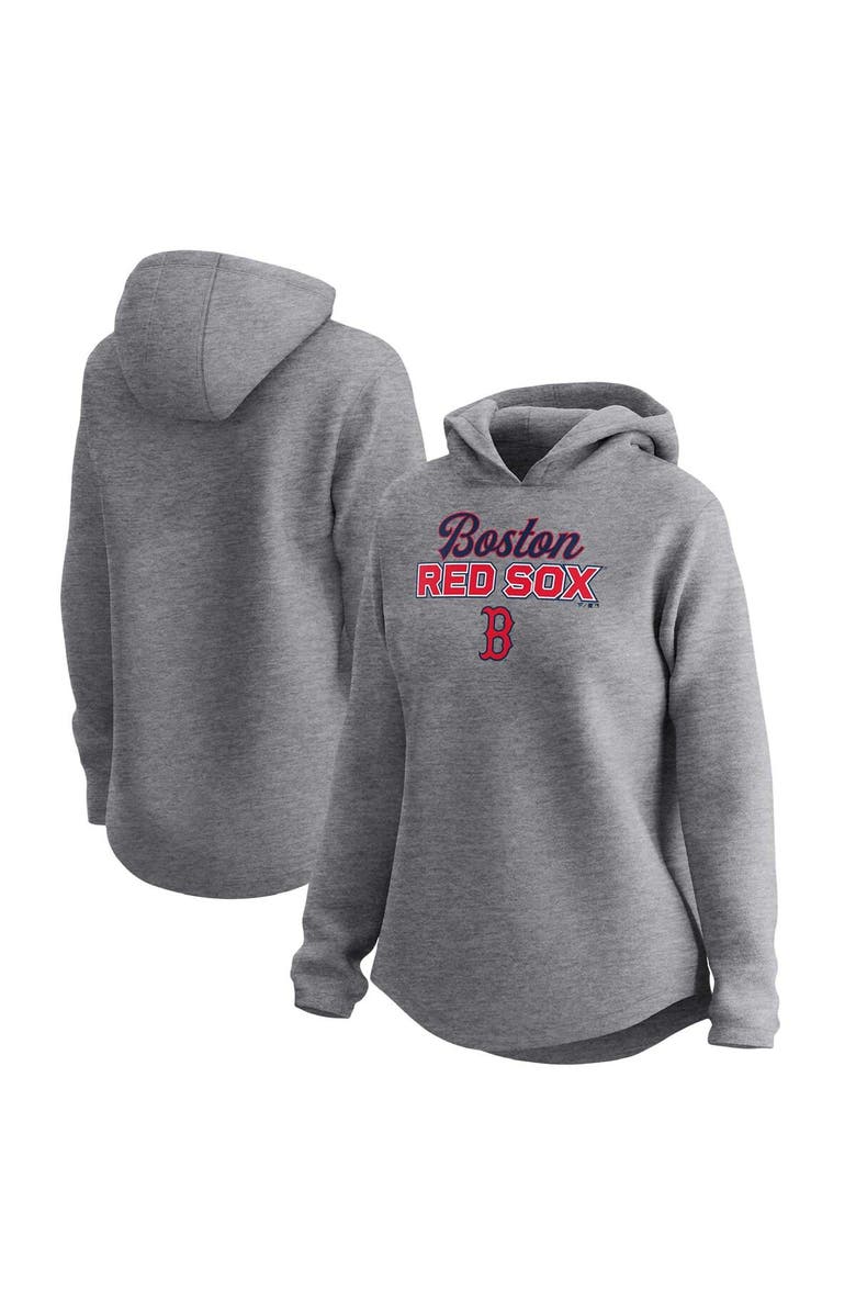 FANATICS Women's Fanatics Branded Heather Gray Boston Red Sox Fleece Pullover Hoodie, Main, color,