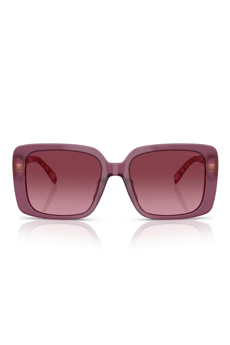 54mm Gradient Square Sunglasses, Main, color, MILKY PURPLE / PURPLE GRADIENT