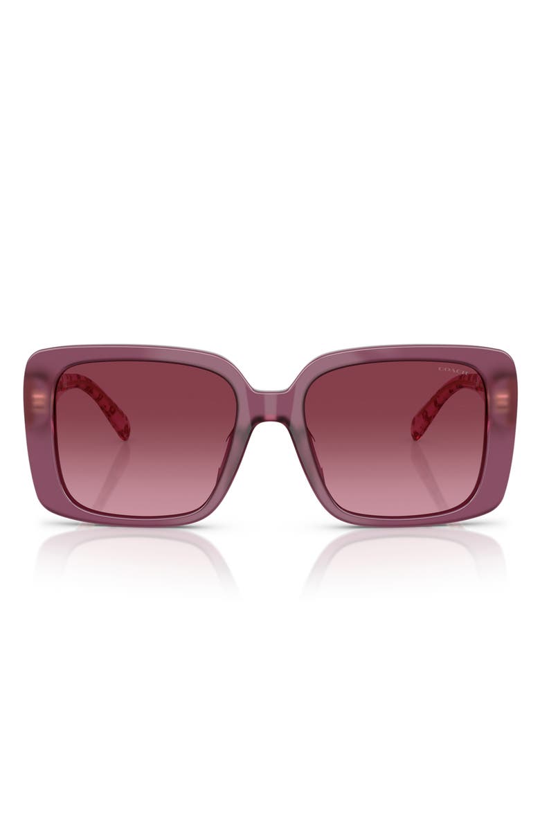 COACH 54mm Gradient Square Sunglasses, Main, color, Milky Purple / Purple Gradient