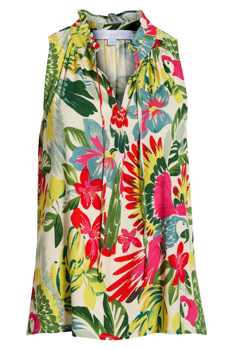 Wissa Miley Split Neck Sleeveless Top, Alternate, color, BRIGHT-MULTI