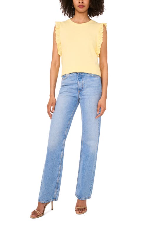 Two By Vince Camuto Ruffle Eyelet Tank Top In Yellow