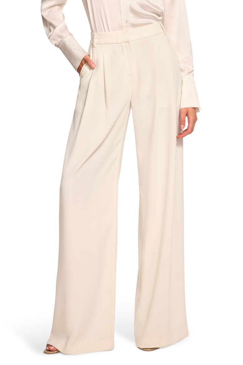 Leslie Pleated High Waist Wide Leg Pants, Main, color, WINTER WHITE