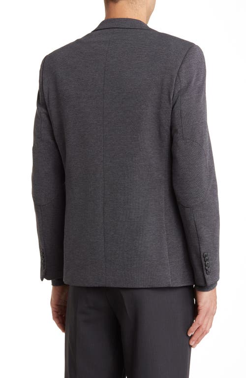 Soul Of London Textured Notch Lapel Double Button Blazer In Charcoal/charbon