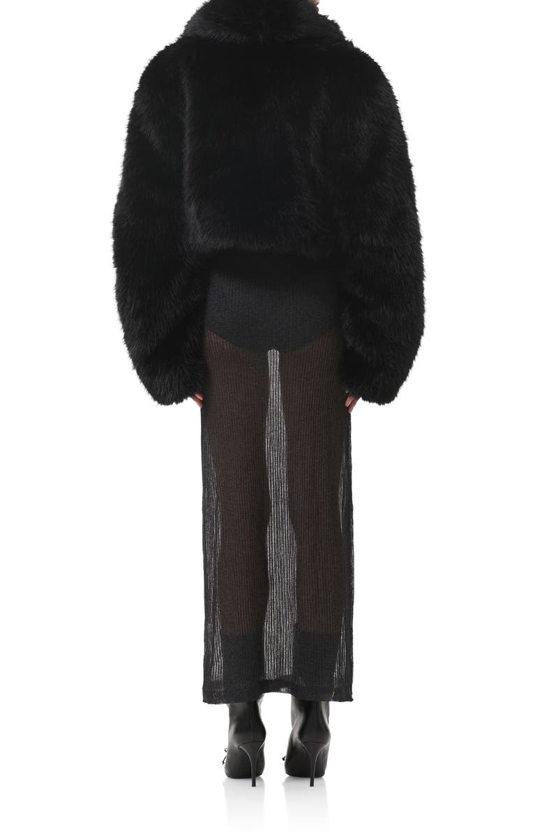 AFRM Stephanie Faux Fur Jacket, Alternate, color, Noir