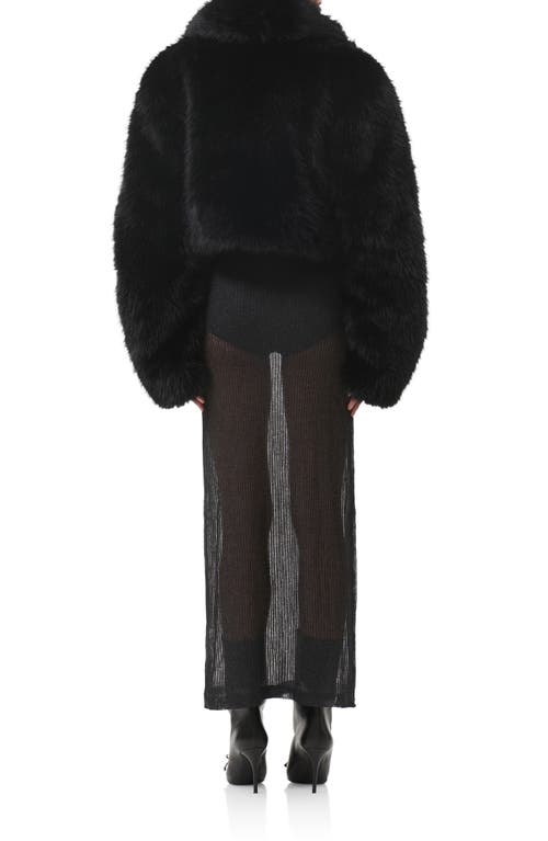 Afrm Stephanie Faux Fur Jacket In Black