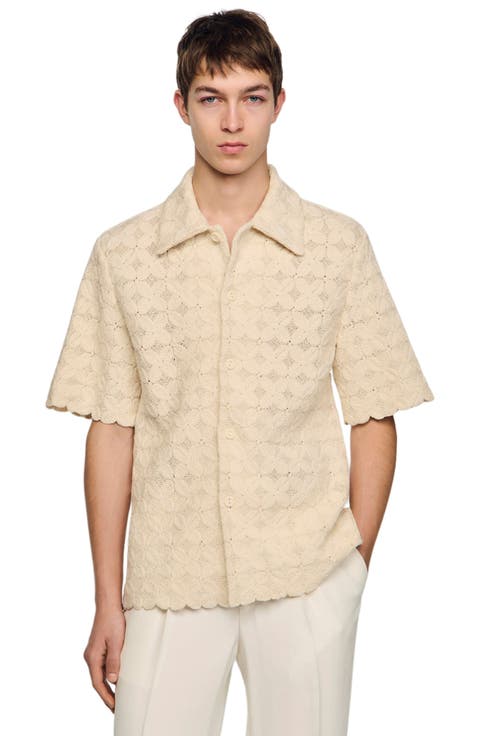 Cotton broderie anglaise shirt