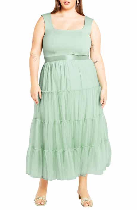 City Chic Sherie Sleeveless Tiered Tulle Dress