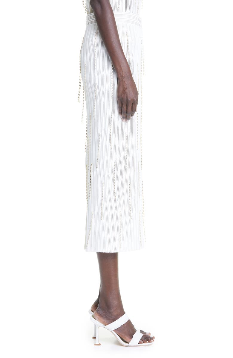 St. John Evening Crystal Chain Ottoman Stitch Midi Skirt, Alternate, color,