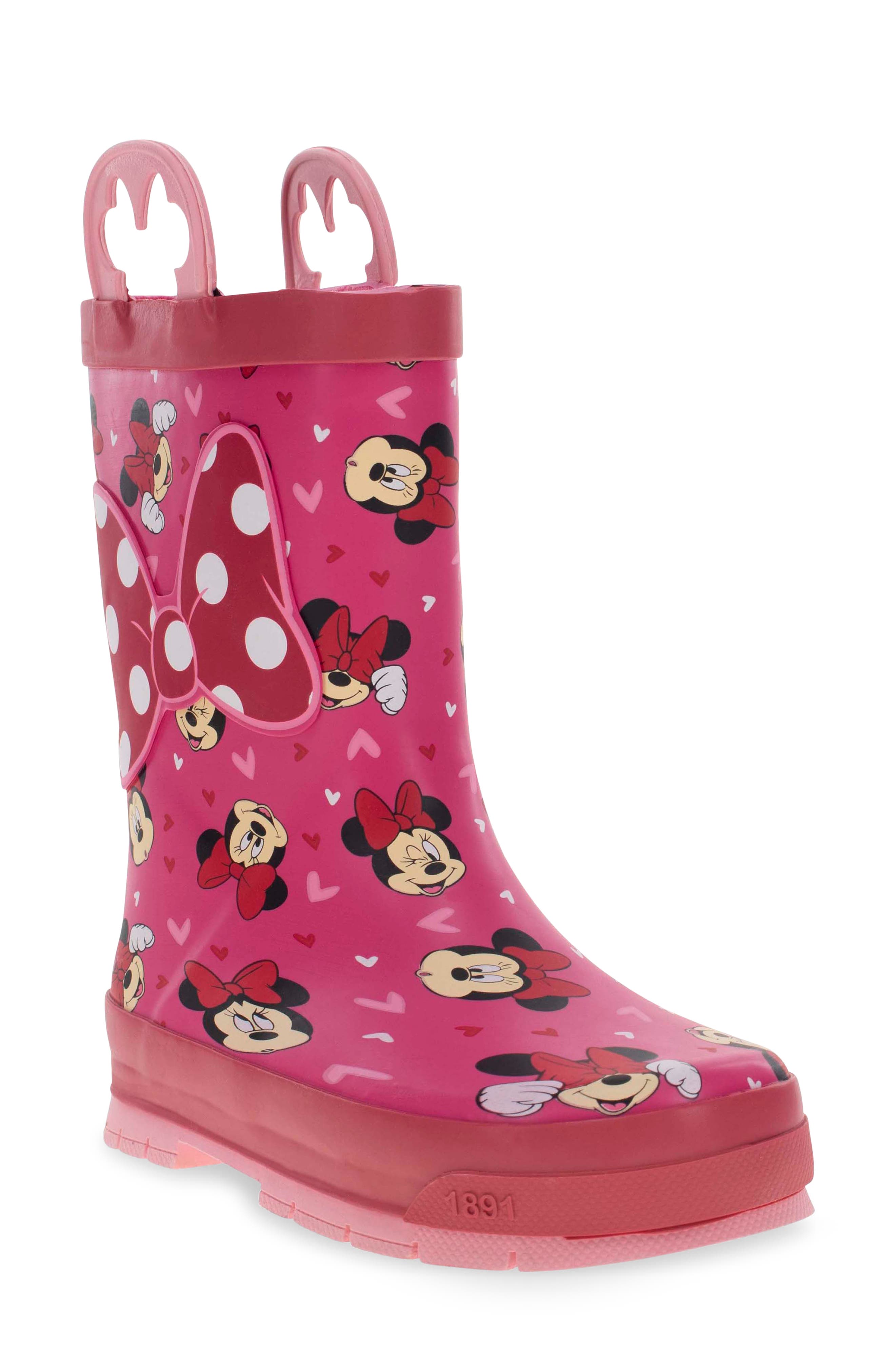 Western Chief Kids' Minnie Love Waterproof Rain Boot, Main, color, 