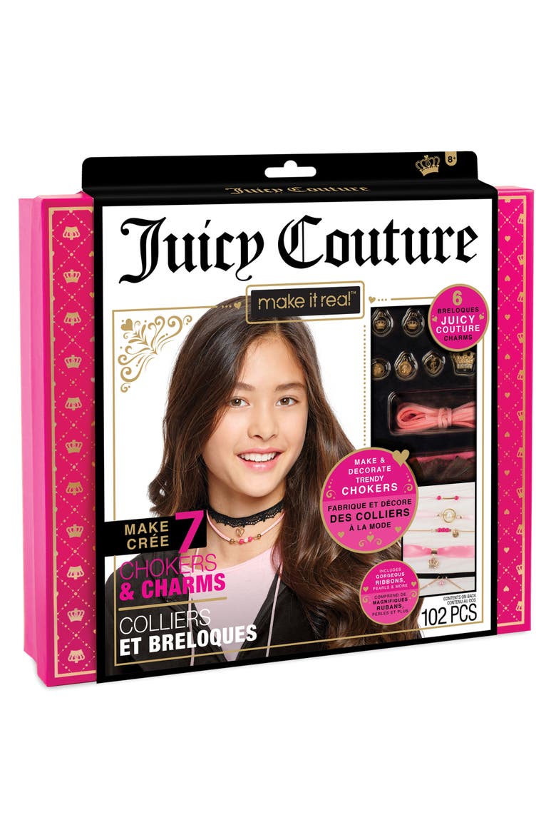 Make It Real Juicy Couture Chokers & Charms Jewelry 102 Piece Kit, Ages 8+, Main, color, Multicolored