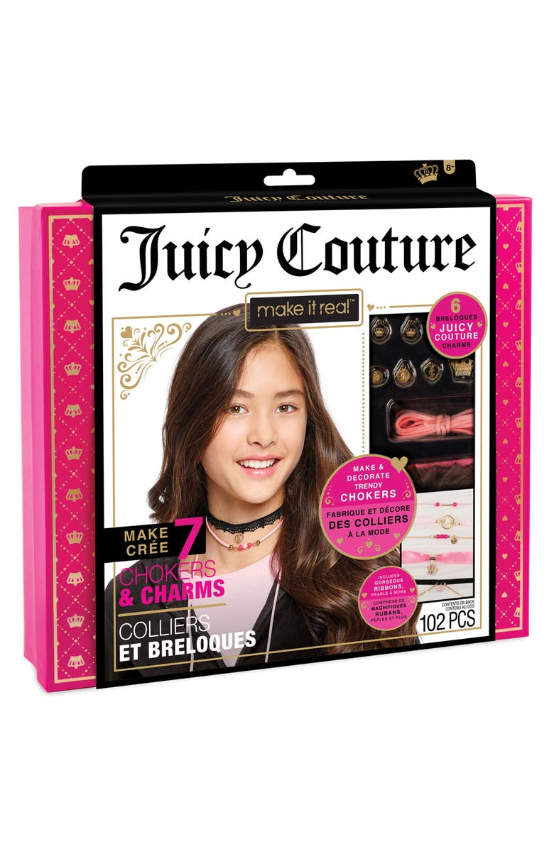 Juicy Couture Make It Real Juicy Couture Chokers & Charms Jewelry 102 Piece Kit, Ages 8+, Main, color, Multicolored