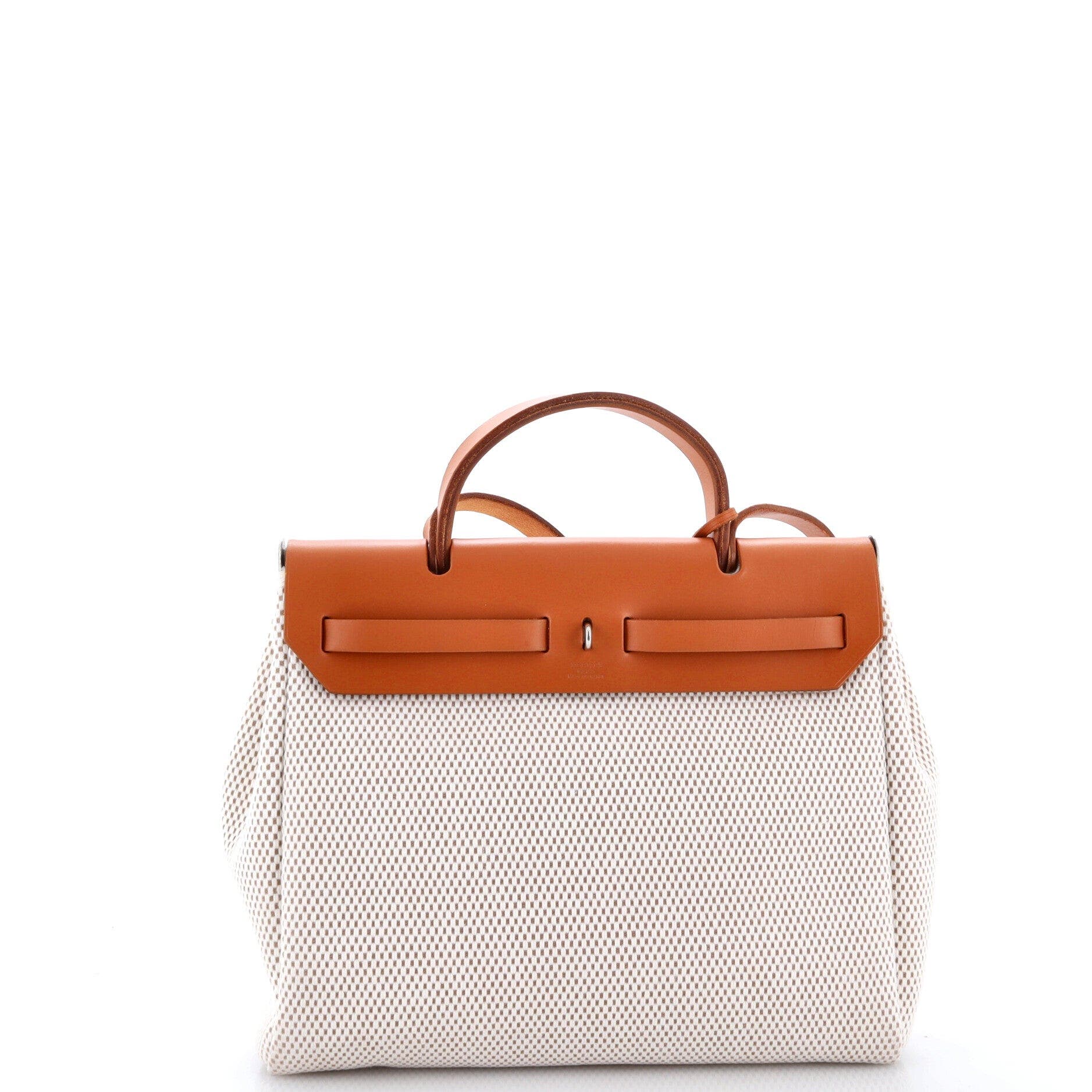 Herbag Toile and Leather PM, Alternate, color, White