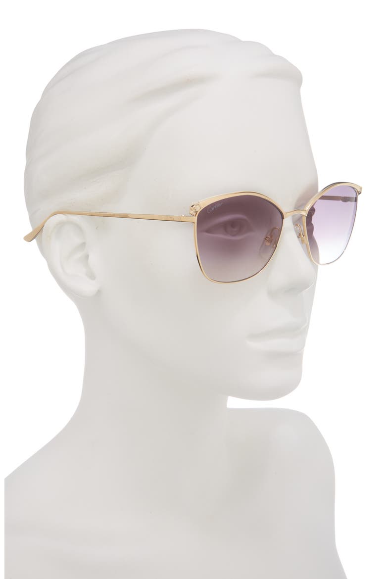 59mm Gradient Cat Eye Sunglasses, Alternate, color, GOLD