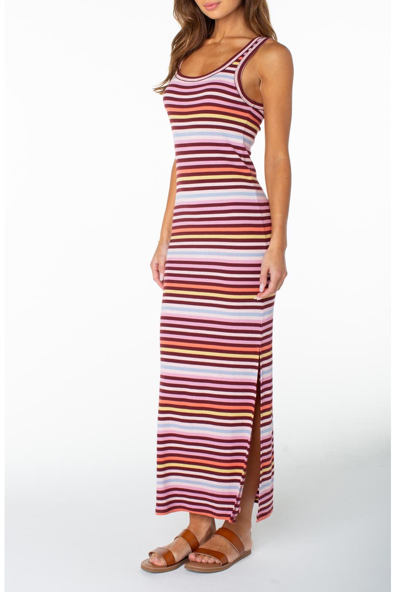 Balboa Stripe Rib Maxi Dress, Alternate, color, PORT