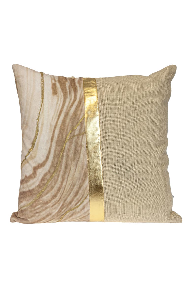 Stripe Square Accent Pillow, Main, color, BEIGE