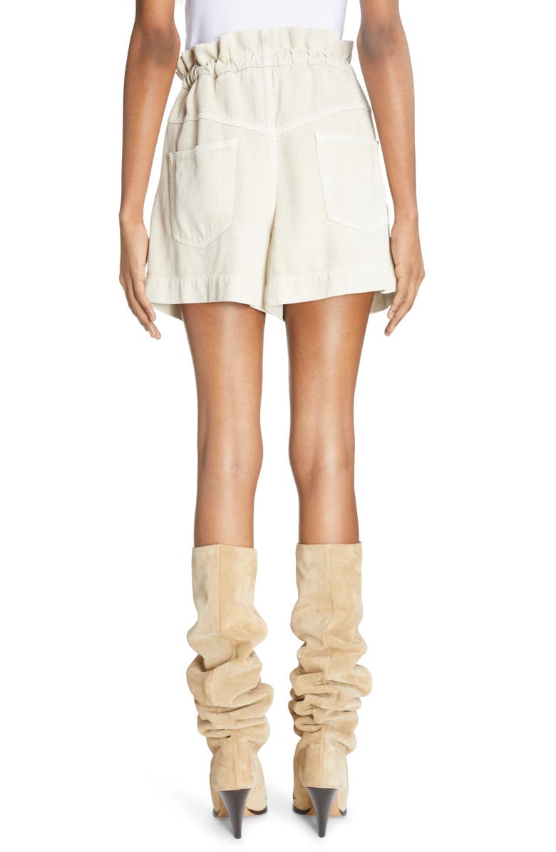 Isabel Marant Étoile Titea High Waist Paperbag Shorts, Alternate, color, 