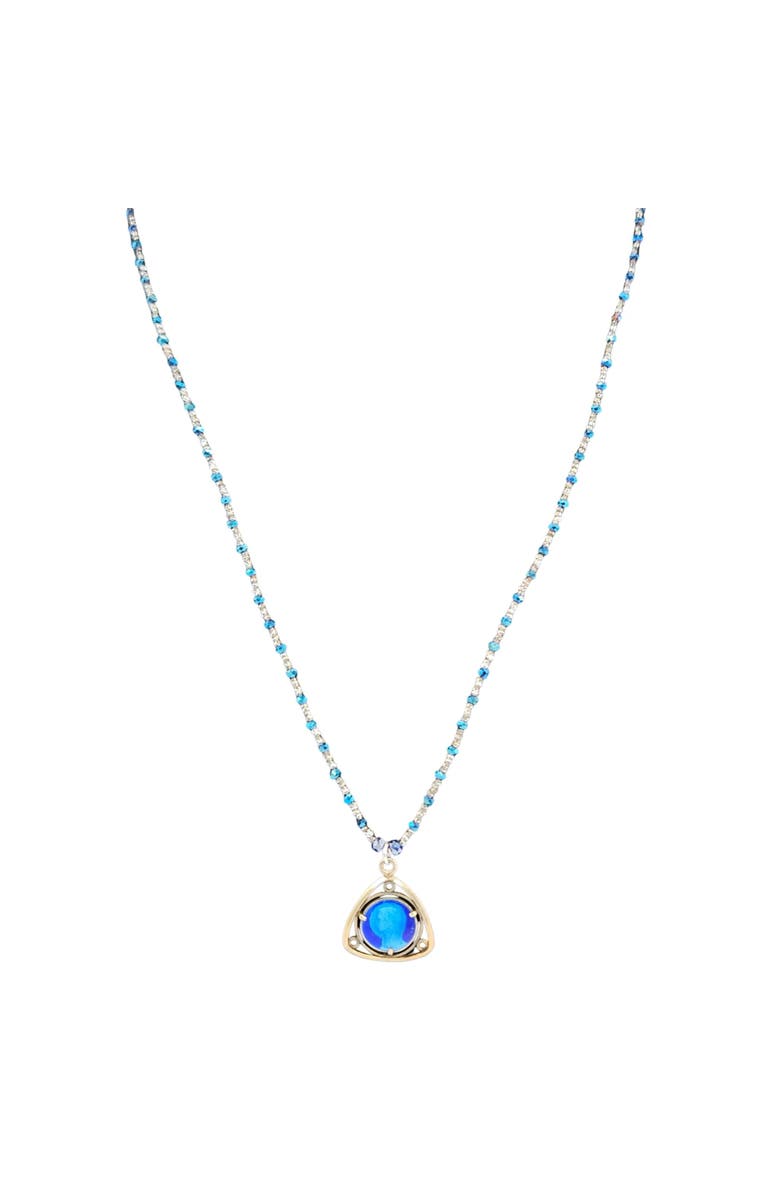 MADISON BEVERLY HILLS Vintage Blue Mary-2 Necklace, Main, color, Gold