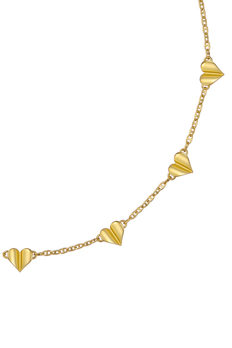 Helena Flutter Heart Station Necklace, Alternate, color, METALLIC GOLD