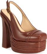 AZALEA WANG Peggy Faux Leather Platform Slingback Pump