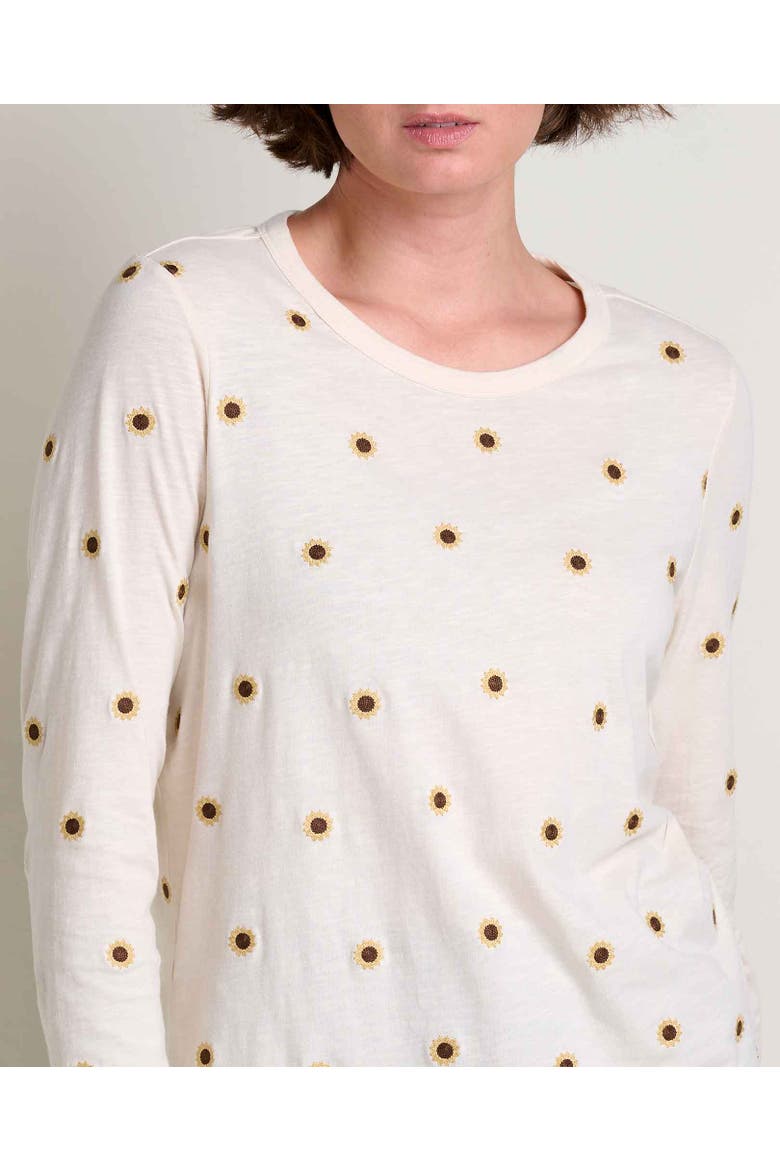 Primo Long Sleeve Embroidered Crew, Alternate, color, Salt Sunflower Embroidery