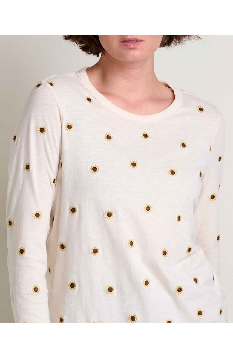 Toad & Co Primo Long Sleeve Embroidered Crew, Alternate, color, Salt Sunflower Embroidery