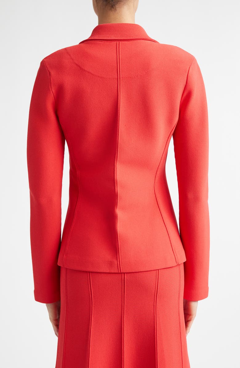 ST. JOHN Adele Valley Fitted Sweater Jacket, Alternate, color, Bright Deep Coral