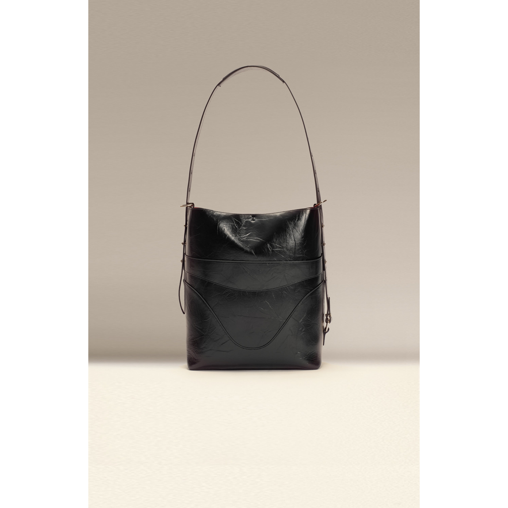 Oleada Official Marina Soft Bucket Bag In Black