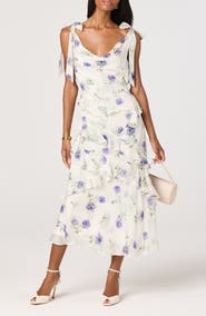 ASTR the Label Fen Floral Print Midi Dress