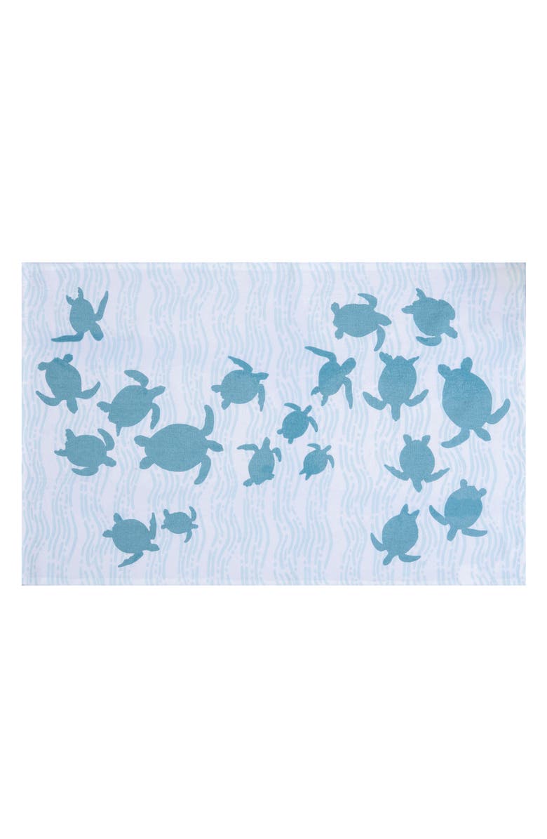 C&F Home Turtle Wave Kitchen and Bathroom Graphic Print Hand Towel, Alternate, color, Blue