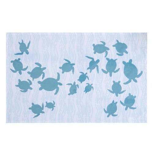 C & F Home C&f Home Turtle Wave Kitchen And Bathroom Graphic Print Hand Towel In Blue