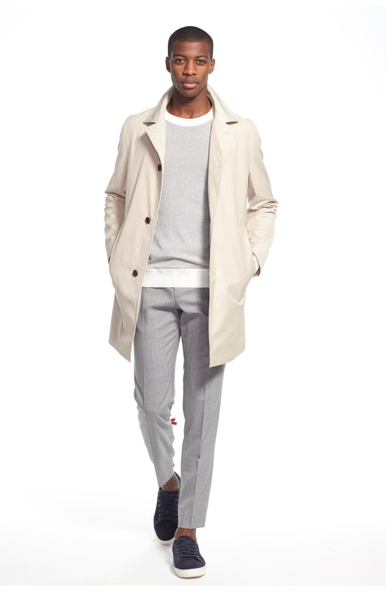 BOSS 'Dais' Trim Fit Cotton Blend Raincoat, Alternate, color, 