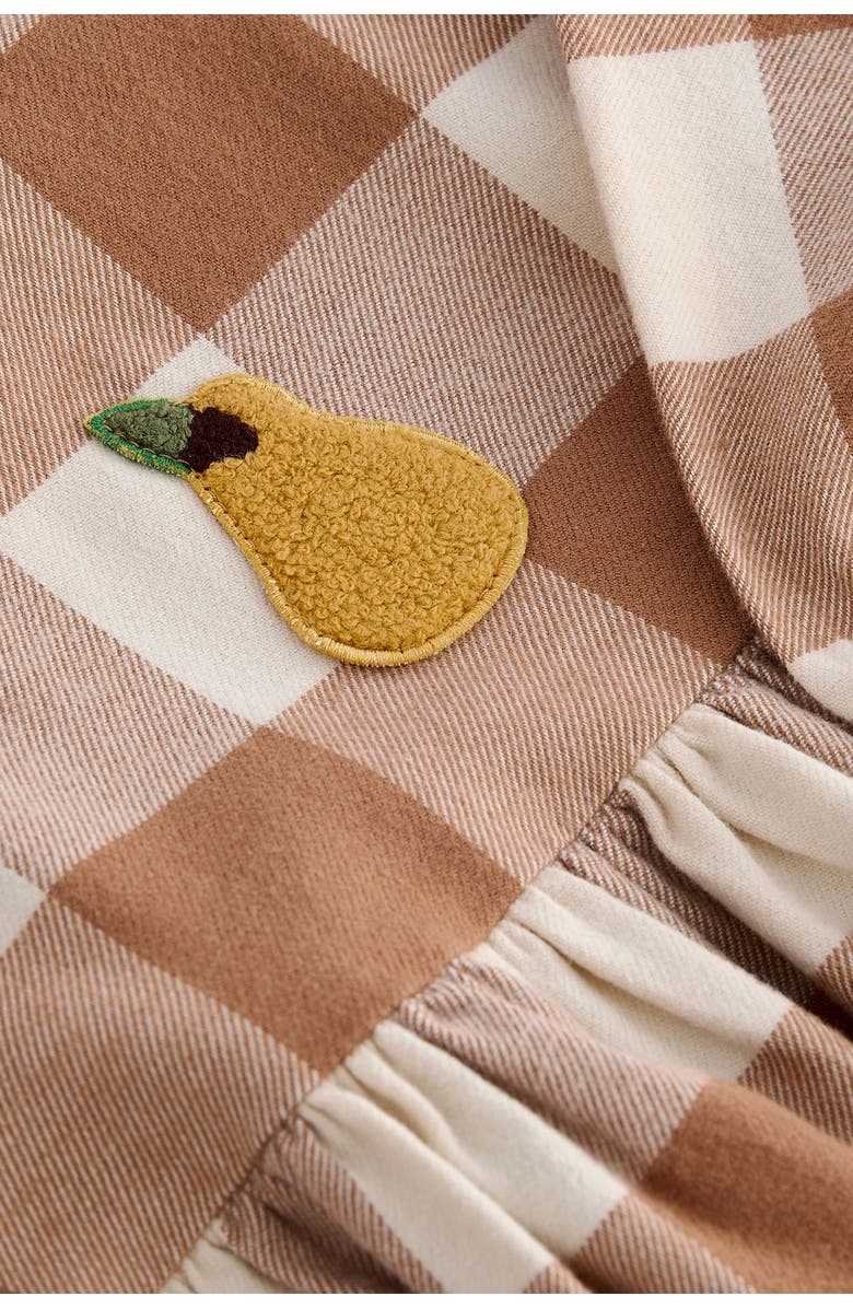 NEXT Kids' Check Long Sleeve Cotton Flannel Dress, Alternate, color, Brown