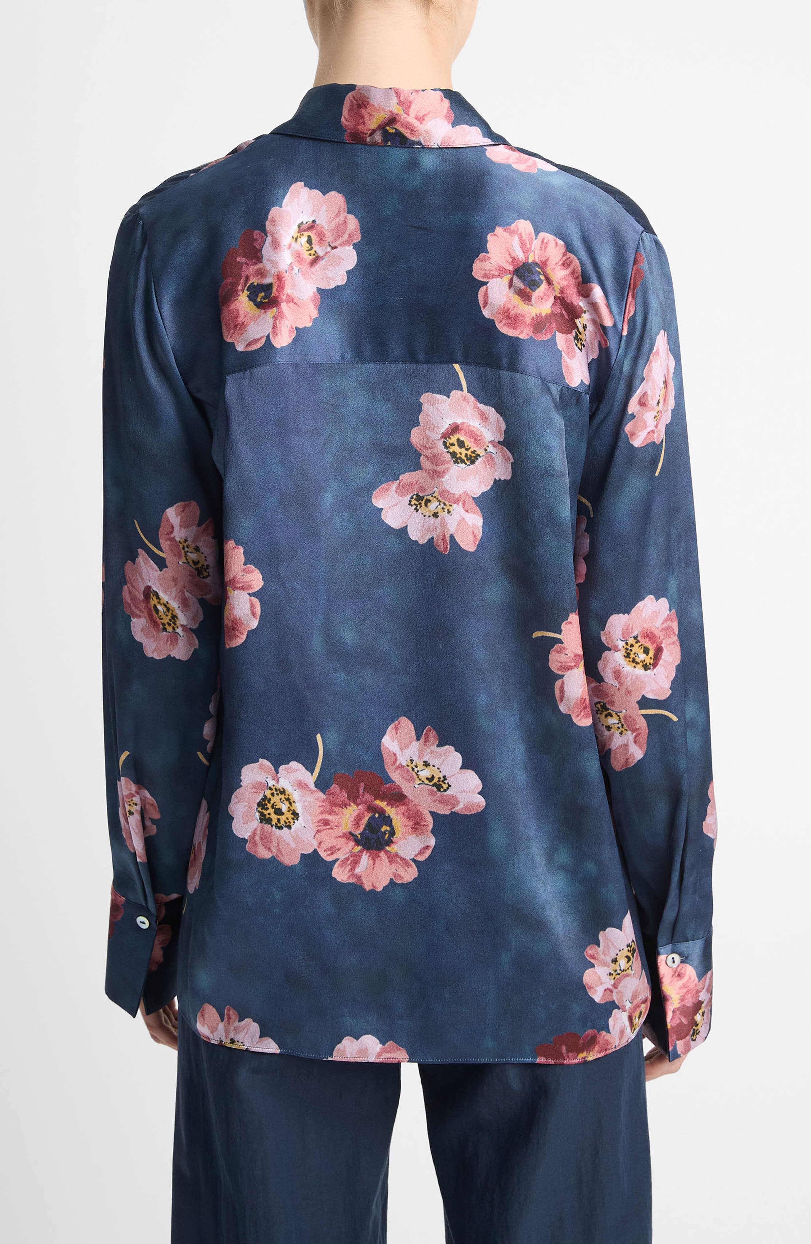 Painted Poppy Silk Button-Up Shirt - image 2