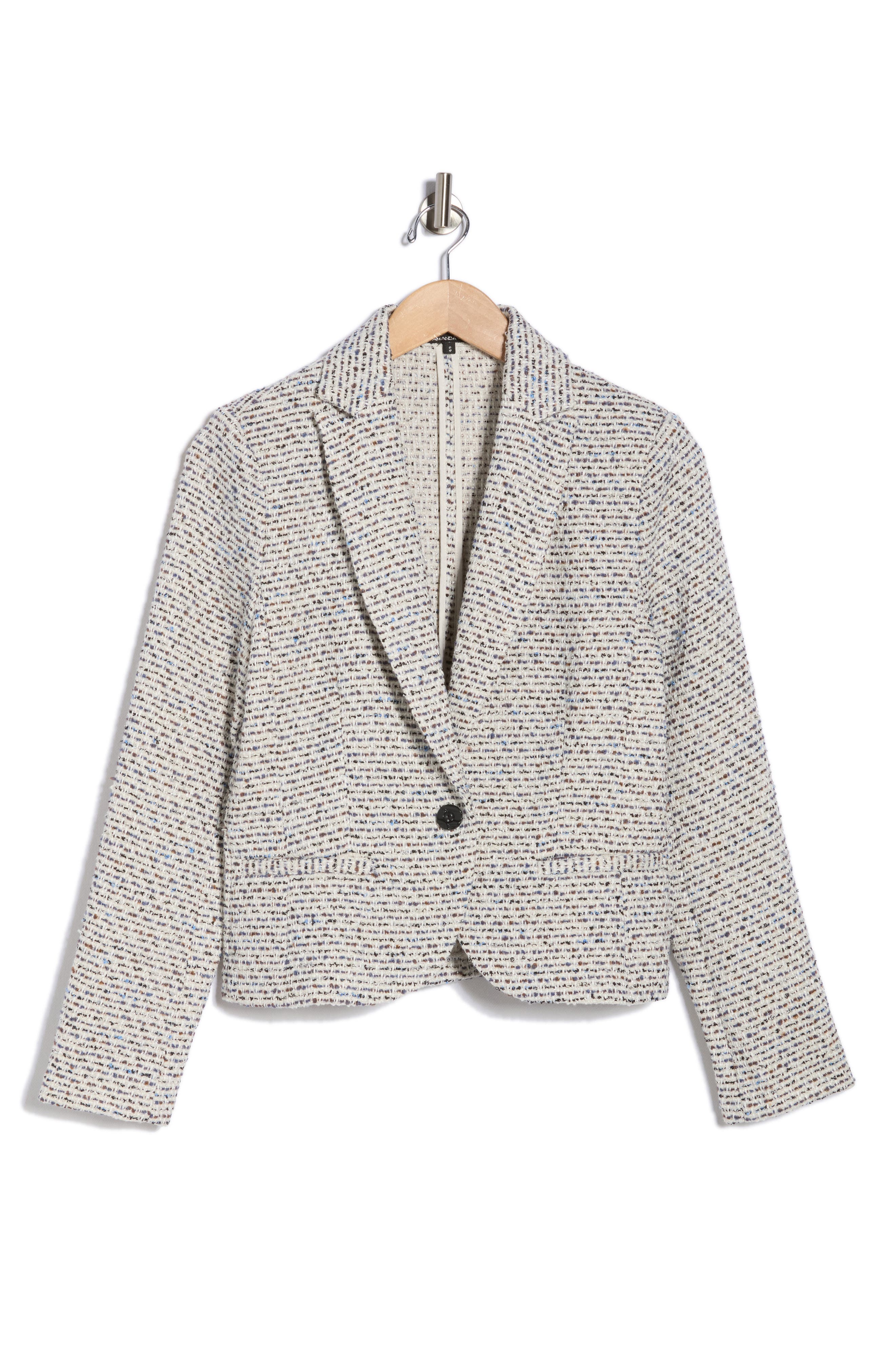 Amanda & Chelsea One Button Tweed Blazer