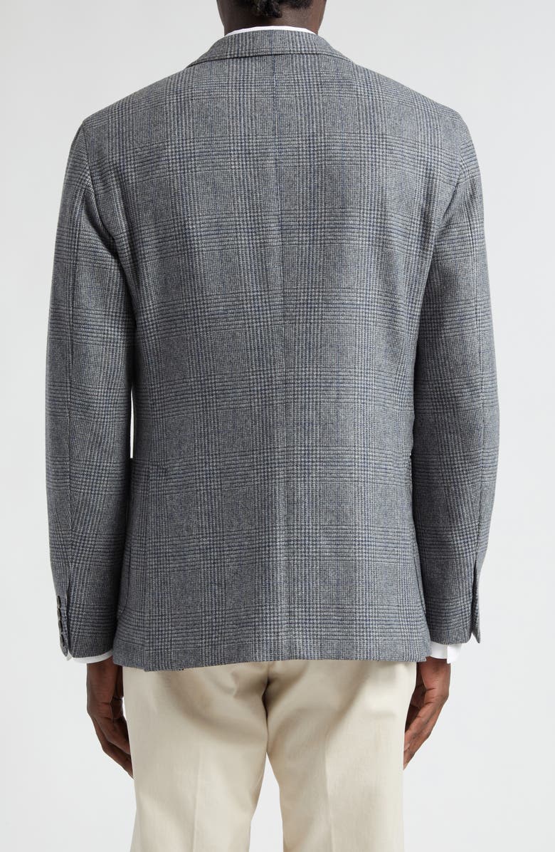 Boglioli Grey Plaid Peak Lapel Virgin Wool Sport Coat, Alternate, color, 